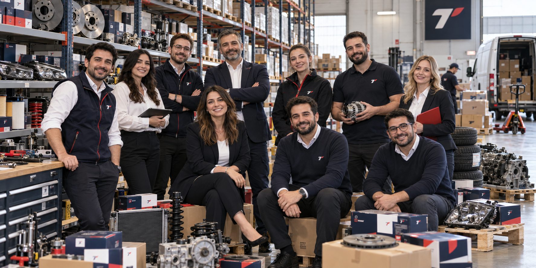 TUROS team at the Istanbul automotive spare parts warehouse